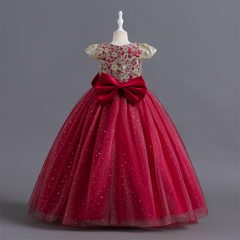 Mesh Bow Lace-up Cap Sleeve Maxi Dresses - image 13