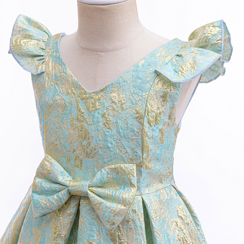 [Archive Sale] Jacquard Bow Short Sleeves Midi Dresses - image 6