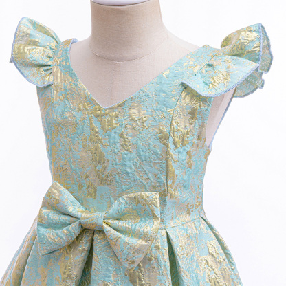 [Archive Sale] Jacquard Bow Short Sleeves Midi Dresses - image 6