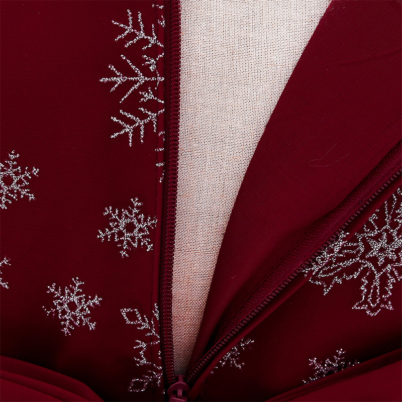 Mesh Christmas Folds Rosette Short Sleeve Mid-long Dresses - image 14