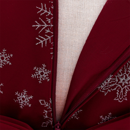 Mesh Christmas Folds Rosette Short Sleeve Mid-long Dresses - image 14