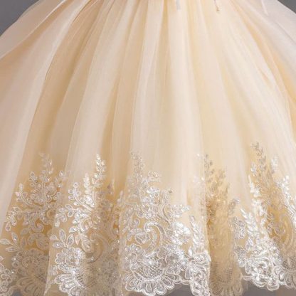 Organza Lace Bow Rosette Short Sleeve Maxi Dresses - image 16