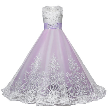 Mesh Bow Lace Sleeveless Maxi Dresses - image 9