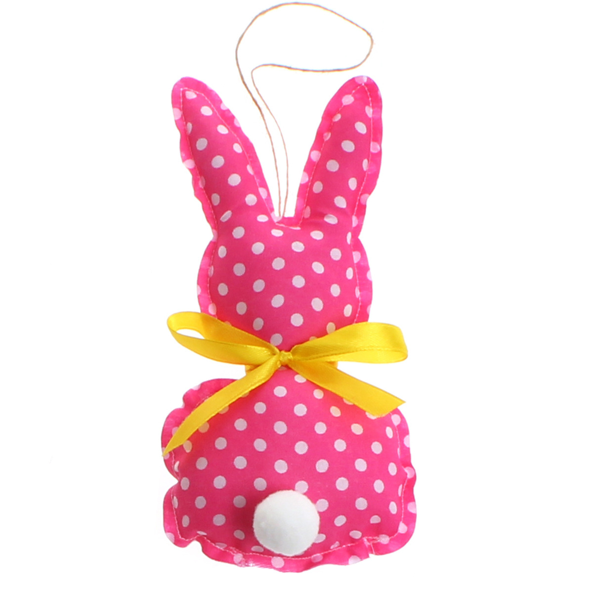 Polka Dots Fuzzy Ball Bunny Doll Toys - Magenta Base with Polka Dots - image 12