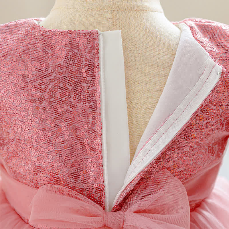 Mesh Bow  Short Sleeve Midi Dresses - image 4