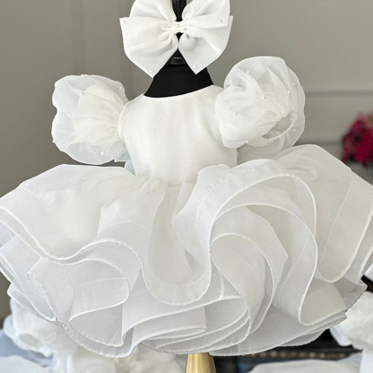 Organza Rosette Short Sleeve Midi Dresses - image 3