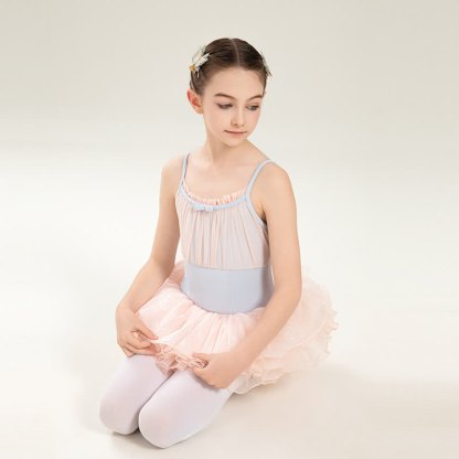 Mesh Ballet Sleeveless Short Two-piece Set - image 3