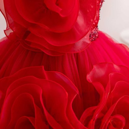 Mesh Rosette Sequins Sleeveless Mid-long Dresses - image 13