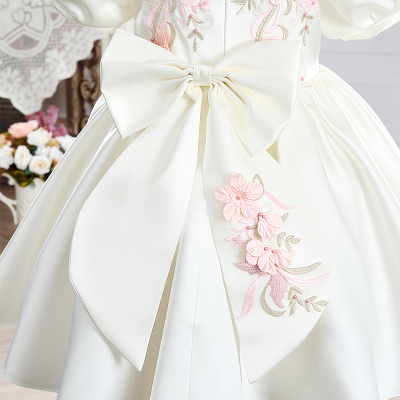 Satin Rosette Short Sleeve Regular Dresses - image 11