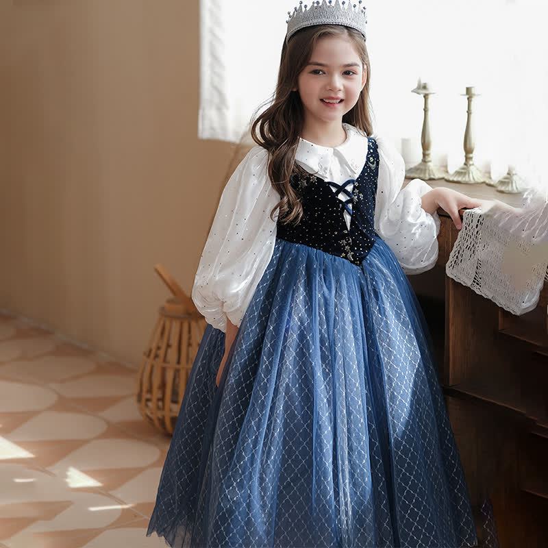 Mesh Lace-up Long Sleeve Maxi Dresses - image 3