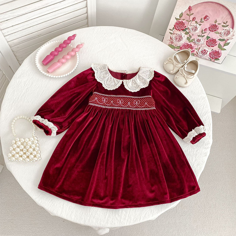 Velvet Scramble Long Sleeve Midi Dresses & Bodysuit - Red Dress - 7-8Y - image 21