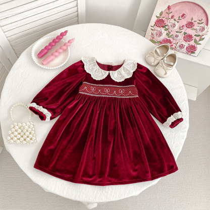 Velvet Scramble Long Sleeve Midi Dresses & Bodysuit - Red Dress - 7-8Y - image 21