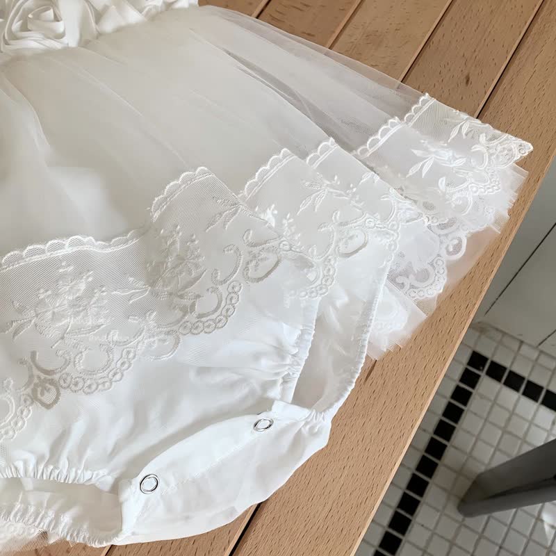 Chemical Fiber Blend Lace Edge Sleeveless Short Bodysuit - image 7