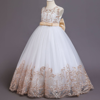 Mesh Applique Sleeveless Maxi Dresses - image 4