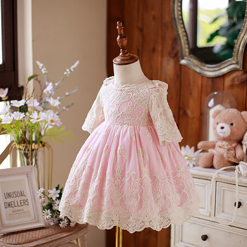 Lace Bow Half Sleeve Midi Two-piece Set - image 4