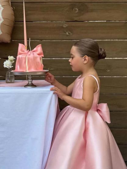 Satin Bow Sleeveless Mid-long Dresses - image 18