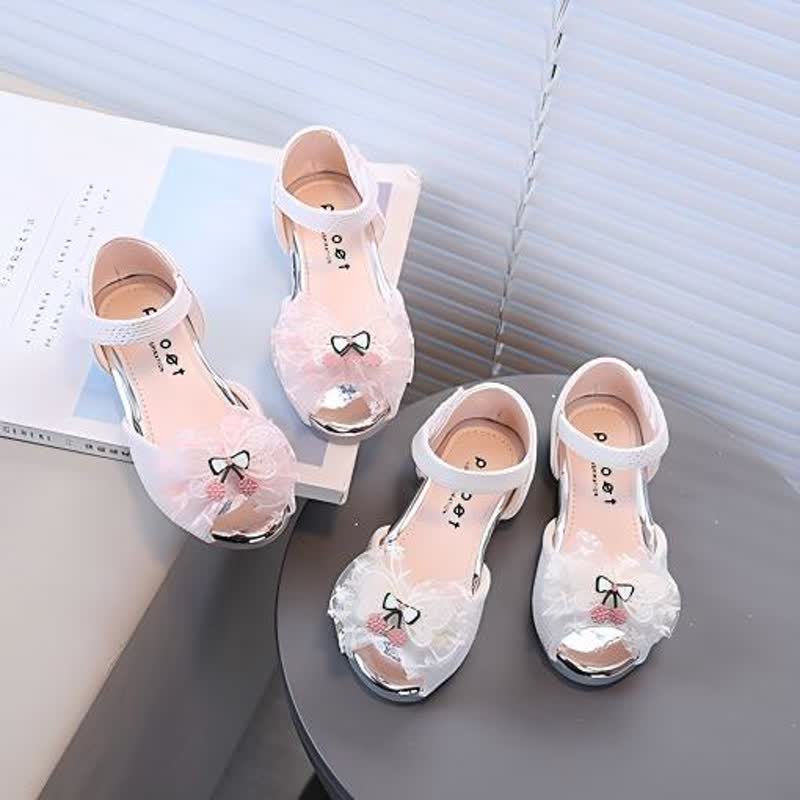 Solid Rhinestones Butterfly Open Toe Mary Janes - image 5