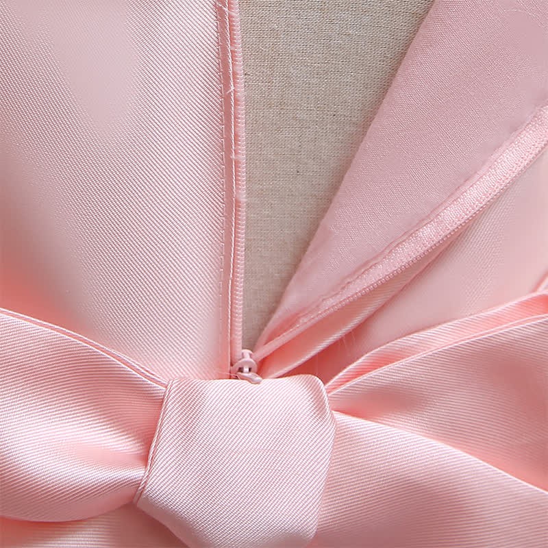 Mesh Bow Pearl Floral-embroidered Sleeveless Maxi Dresses - image 6