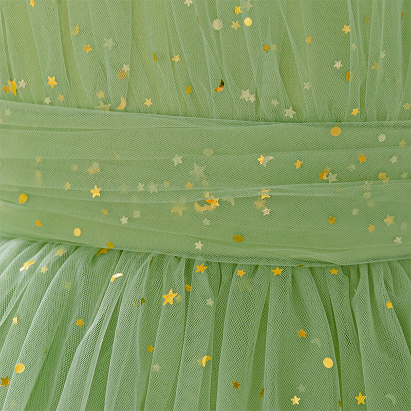 Mesh Sequins Short Sleeve Midi Dresses - image 5