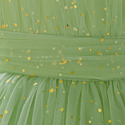 Mesh Sequins Short Sleeve Midi Dresses - image 5