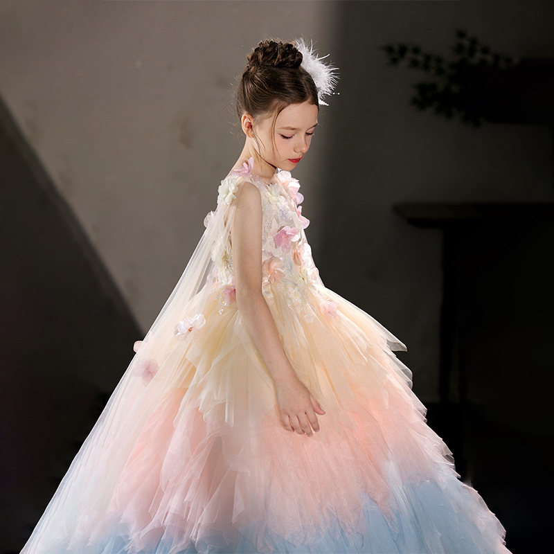 Mesh Rosette Folds Long Sleeves Maxi Dresses - image 4