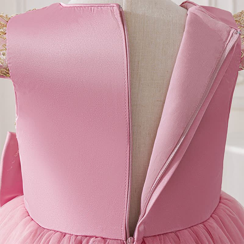 Mesh Lace Bow Long Sleeve Maxi Dresses - image 5