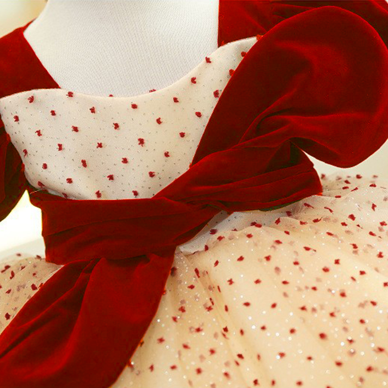 Velvet Bow Short Sleeve Midi Dresses - image 5