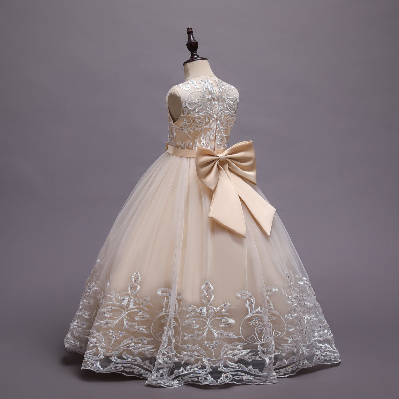 Mesh Lace Bow Lace Sleeveless Long Dresses - image 33