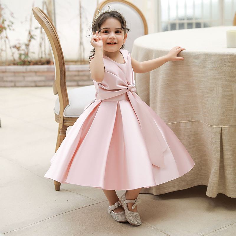Satin Bow Sleeveless Regular Dresses - image 13