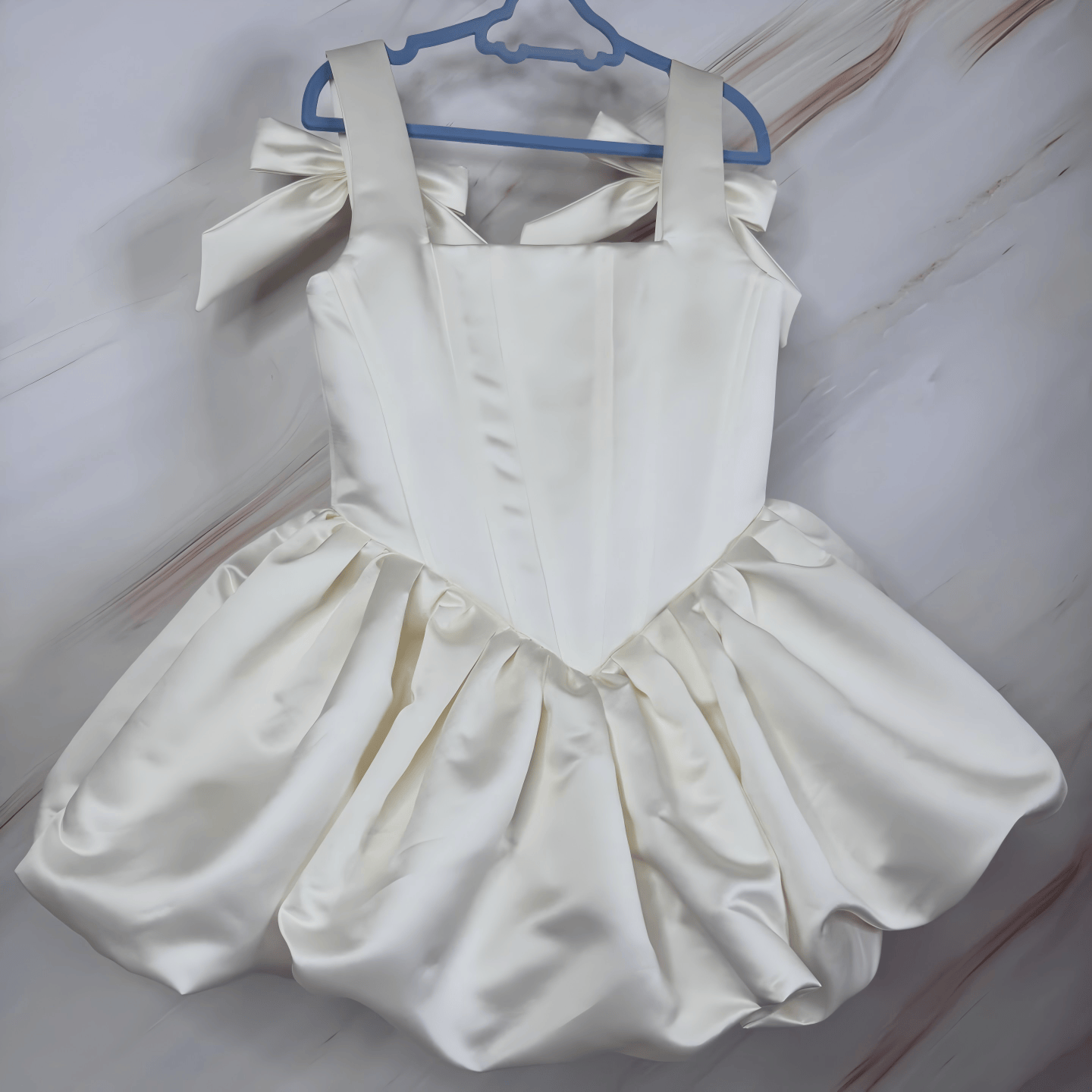 Satin Bow Sleeveless Midi Dresses - Ivory White - 15-16Y - image 8
