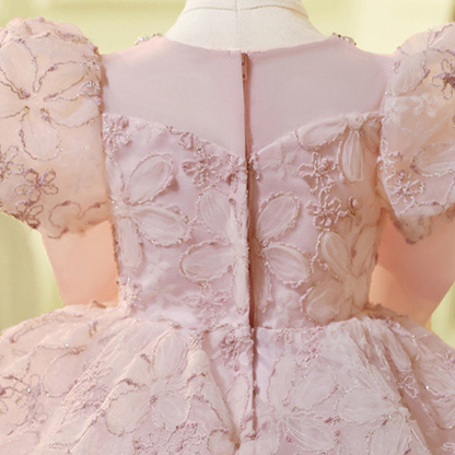 Jacquard Bow Short Sleeve Midi Dresses - image 9