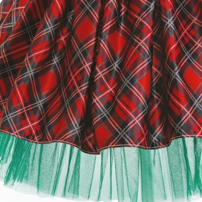 Satin Plaid Bow Short Sleeve Midi Dresses - image 10