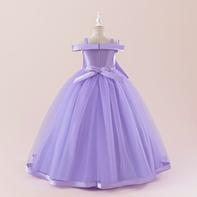 Satin & Mesh Bow Pearl Floral-embroidered Sleeveless Maxi Dresses - image 36