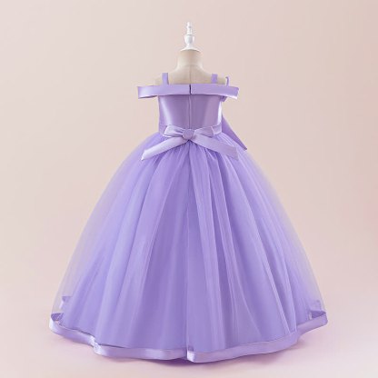 Satin & Mesh Bow Pearl Floral-embroidered Sleeveless Maxi Dresses - image 36