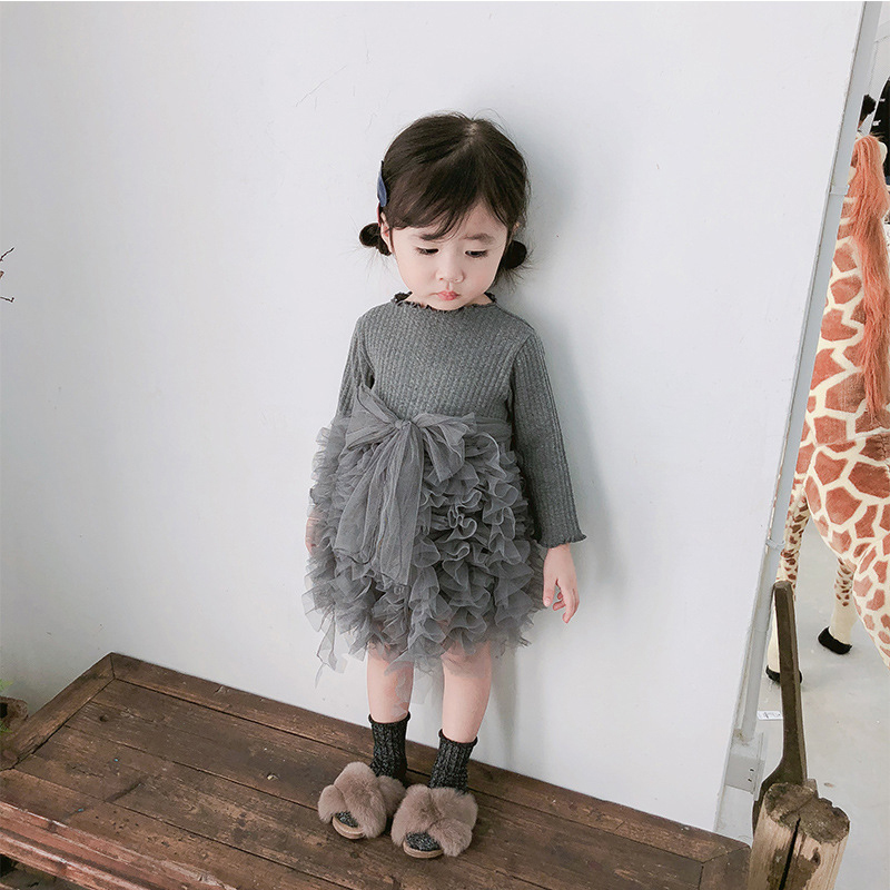 Mesh Folds Long sleeve Regular Dresses - image 35