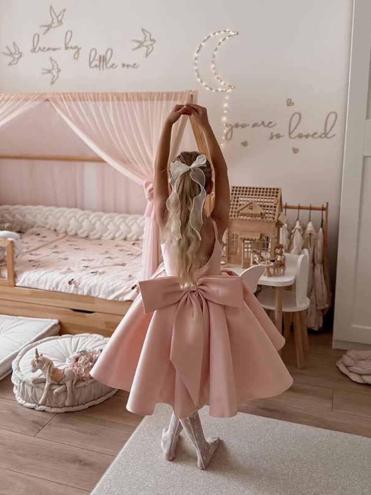 Satin Bow Sleeveless Mid-long Dresses - image 14