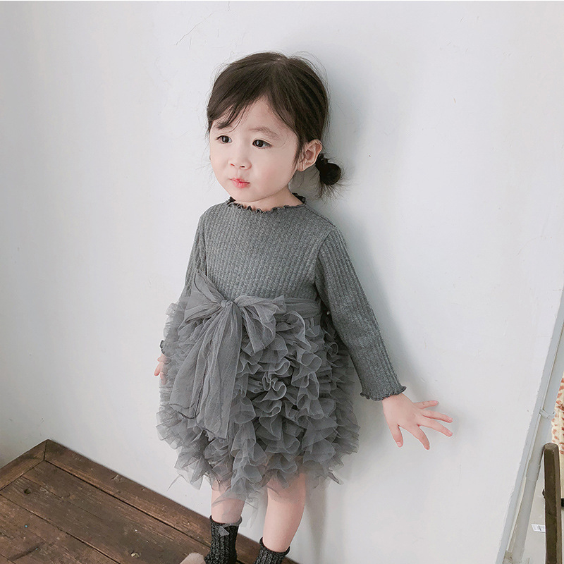Mesh Folds Long sleeve Regular Dresses - image 34