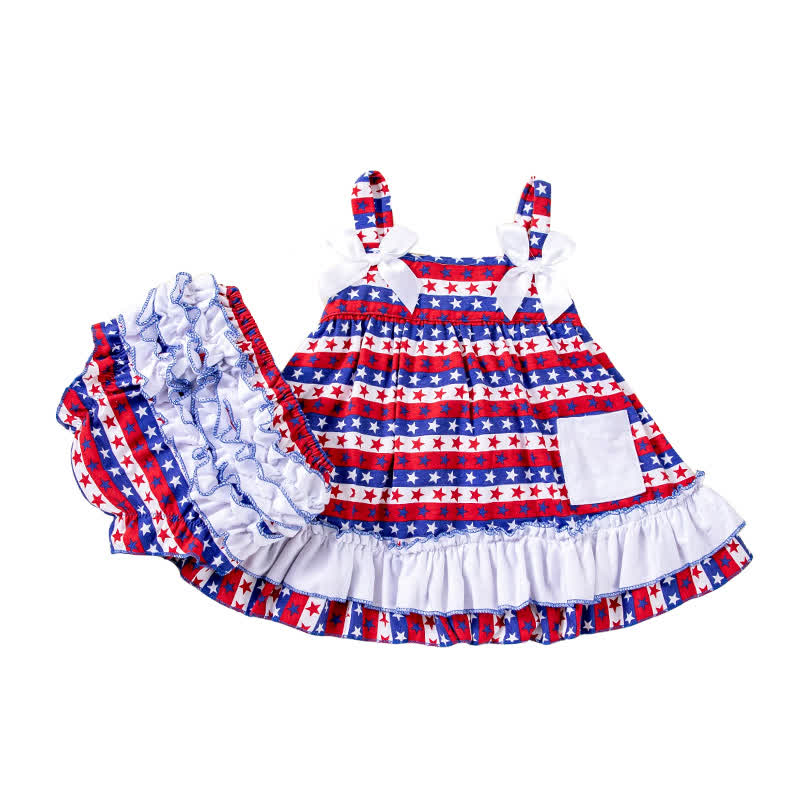 Cotton-blend Tiered Sleeveless Regular Two-piece Set - image 3