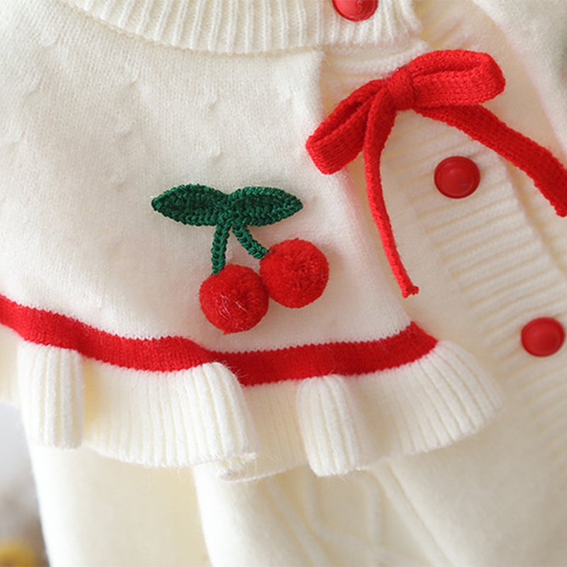 Yarn/wool Yarn Bow Embellished Long Sleeve Regular Two-piece Set - image 12