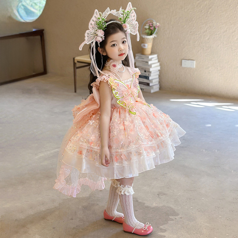 Mesh Applique Sleeveless Short Dresses With Bow Train - image 9