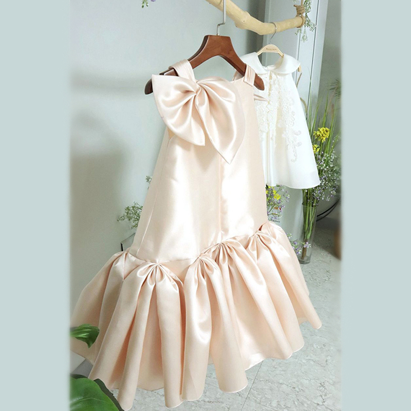 Satin Bow Flouncing Sleeveless Midi Dresses - image 4