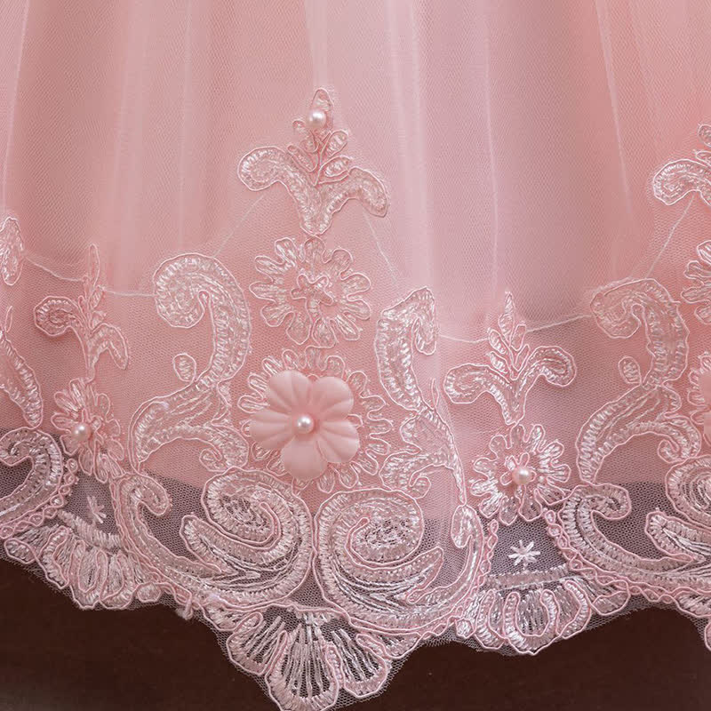 Mesh Lace Rosette Long Sleeve Maxi Dresses - image 20