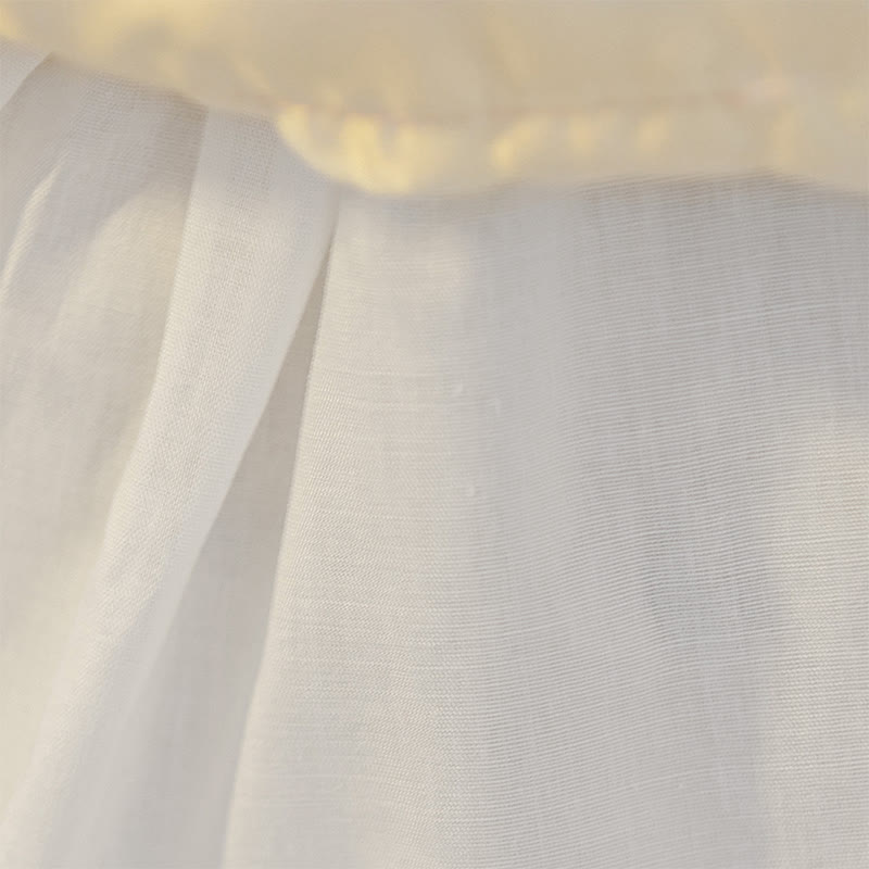 Organza Folds Bow Short Sleeve Mid-long Dresses - image 11