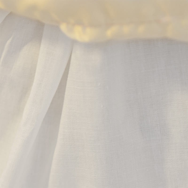 Organza Folds Bow Short Sleeve Mid-long Dresses - image 11