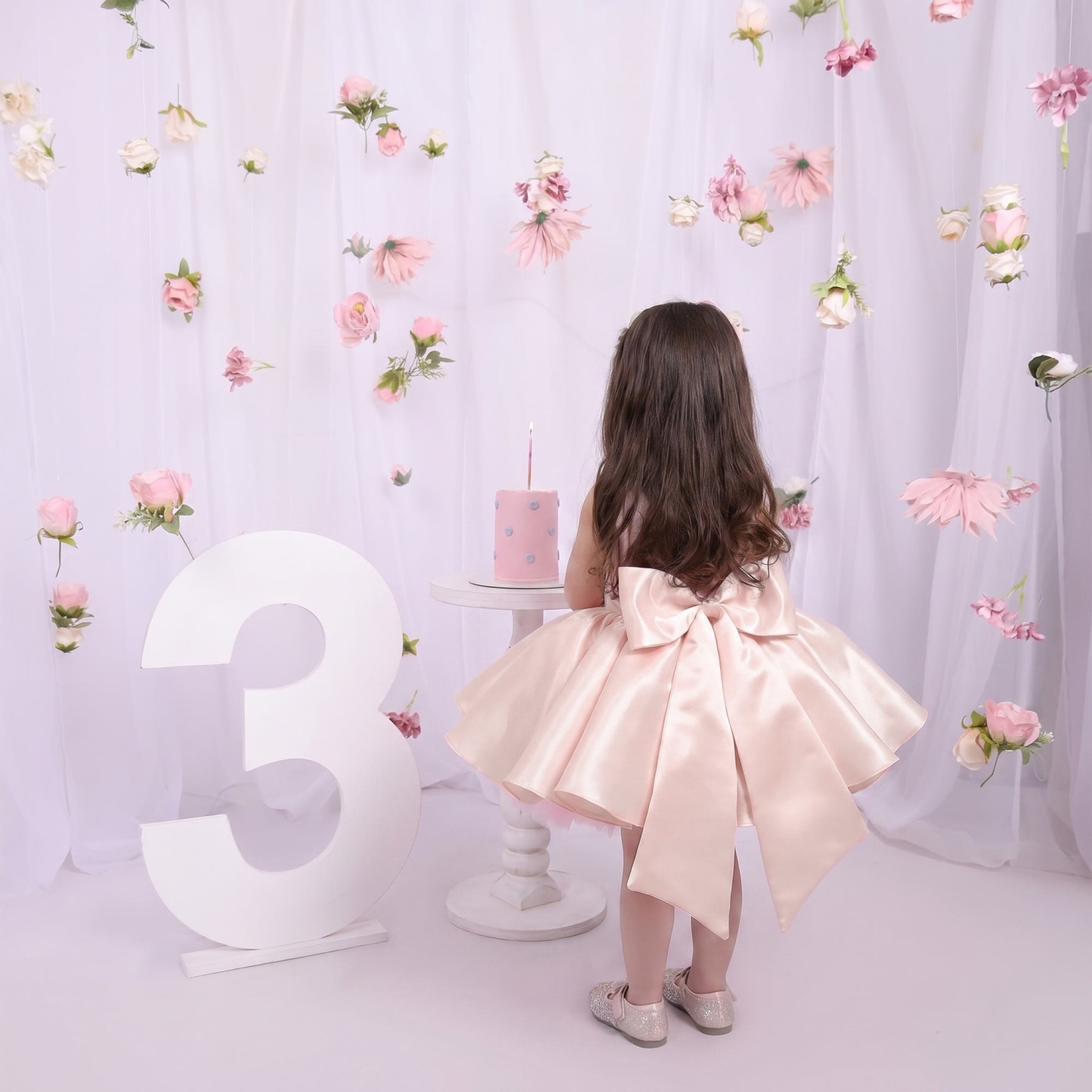 Satin Rosette Sleeveless Short Dresses - image 5