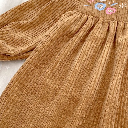 [Archive Sale] Corduroy Ditsy Floral Long Sleeve Mid-long Dresses&Bodysuit - image 5