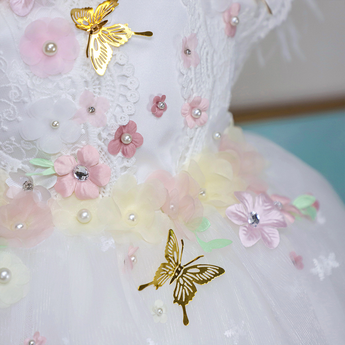 Mesh Butterfly Cap Sleeve Midi Dresses - image 10