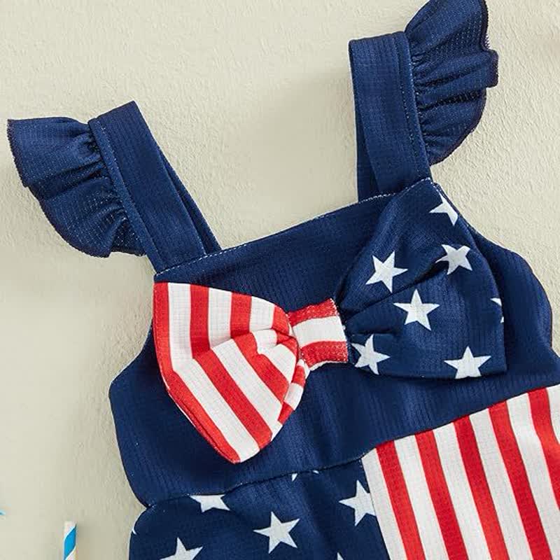Polyester Bow Sleeveless Shorts Bodysuit - image 3