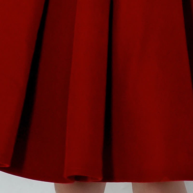 Velvet Sequins Flouncing Half Sleeve Mid-long Dresses - image 18