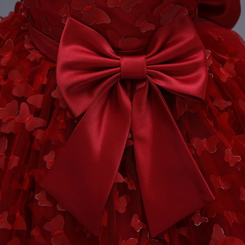 Mesh Bow Rosette Short Sleeve Mid-long Dresses - image 20